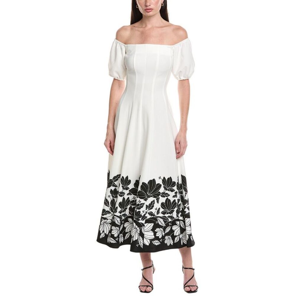 Maison Tara Womens  Printed Savannah Maxi Dress, Black